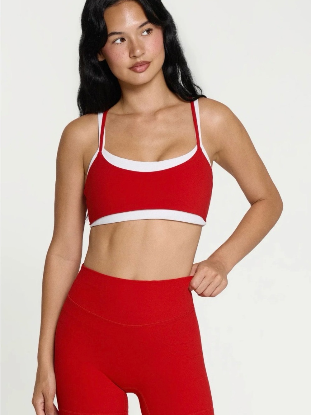 Red Layered FORM Seamless Sports Bra & High-Waist Short Set